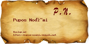 Pupos Noémi névjegykártya