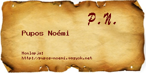 Pupos Noémi névjegykártya
